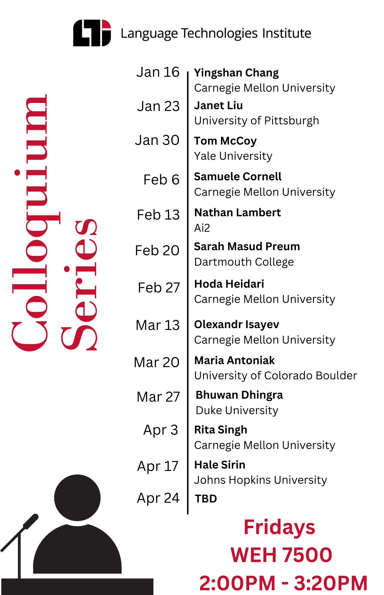 Spring 2026 Schedule